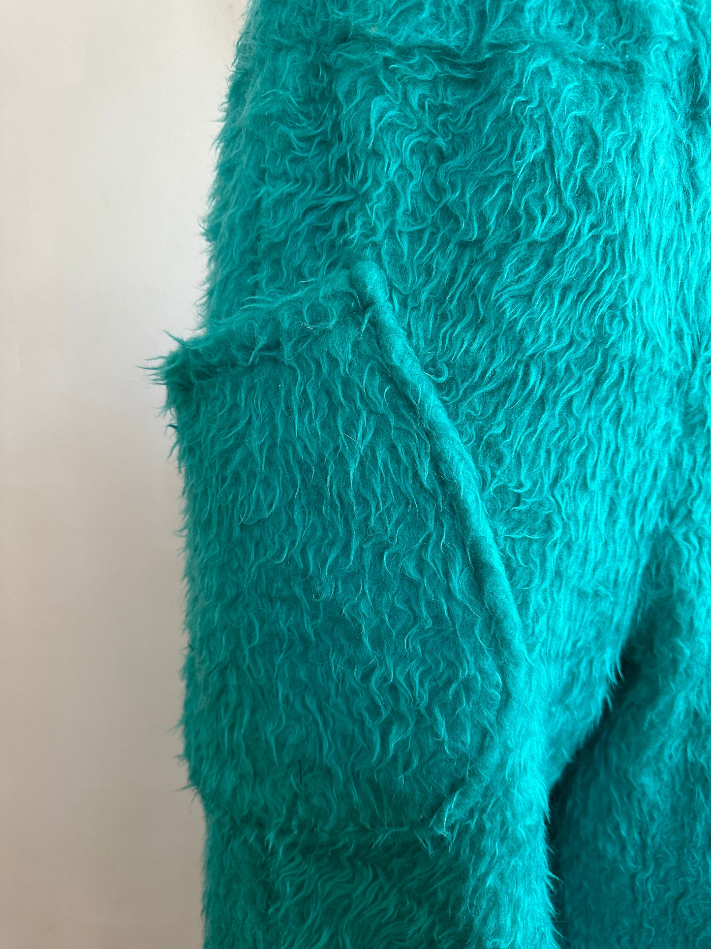 old fur pants / turquoise