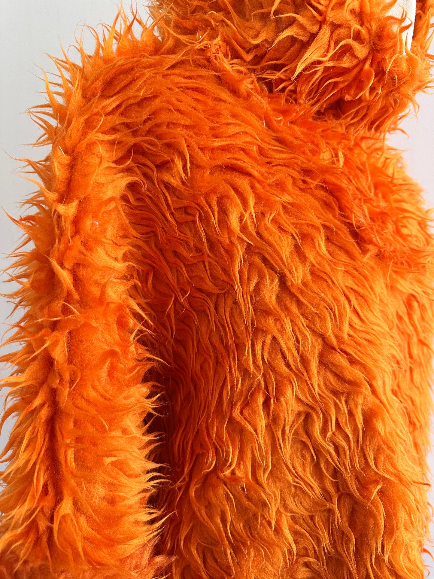 old fur parka / orange