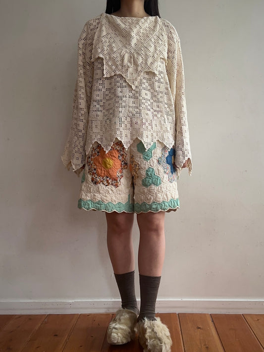 old quilt short pants