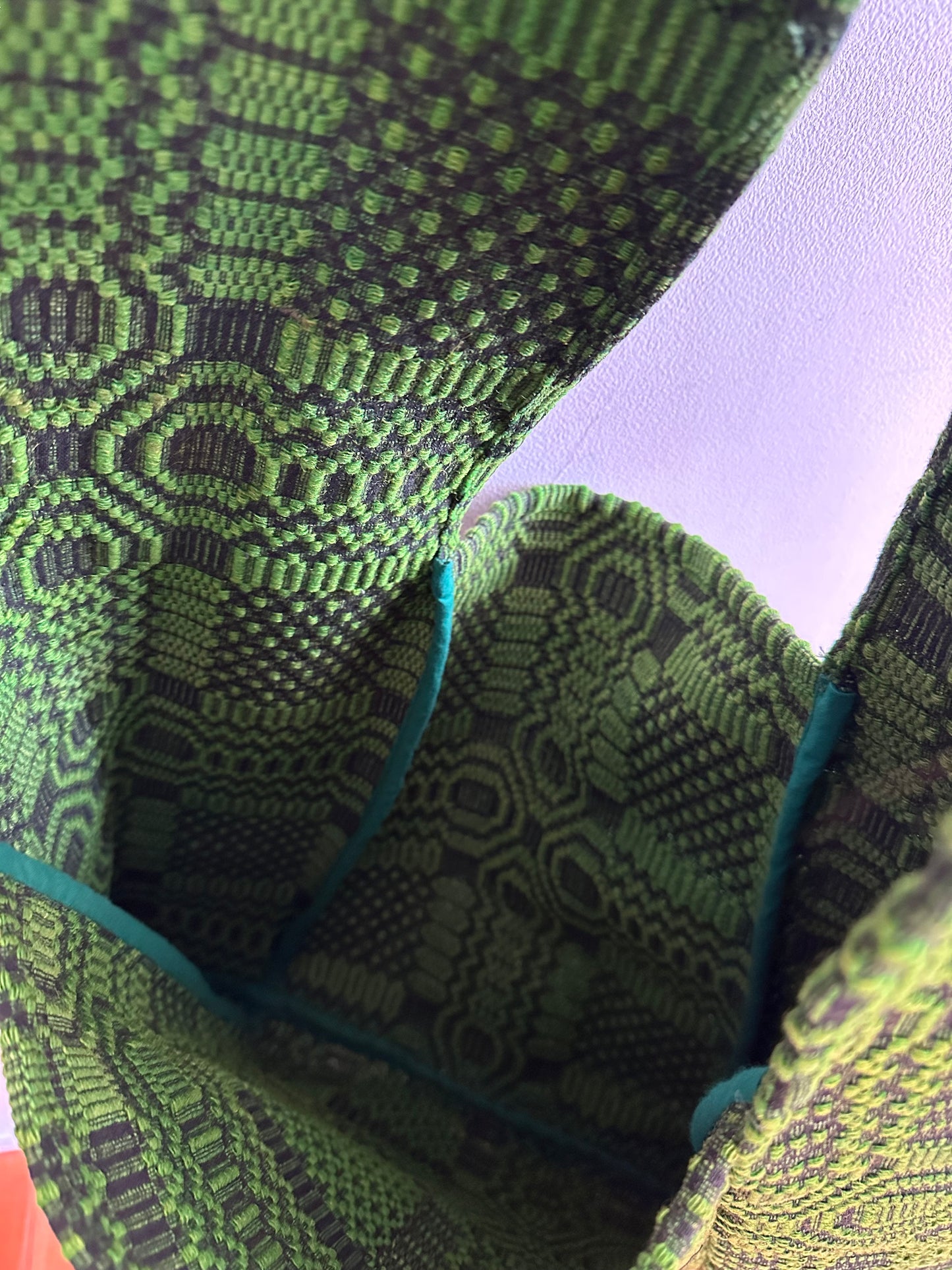 old coverlet monk bag / green
