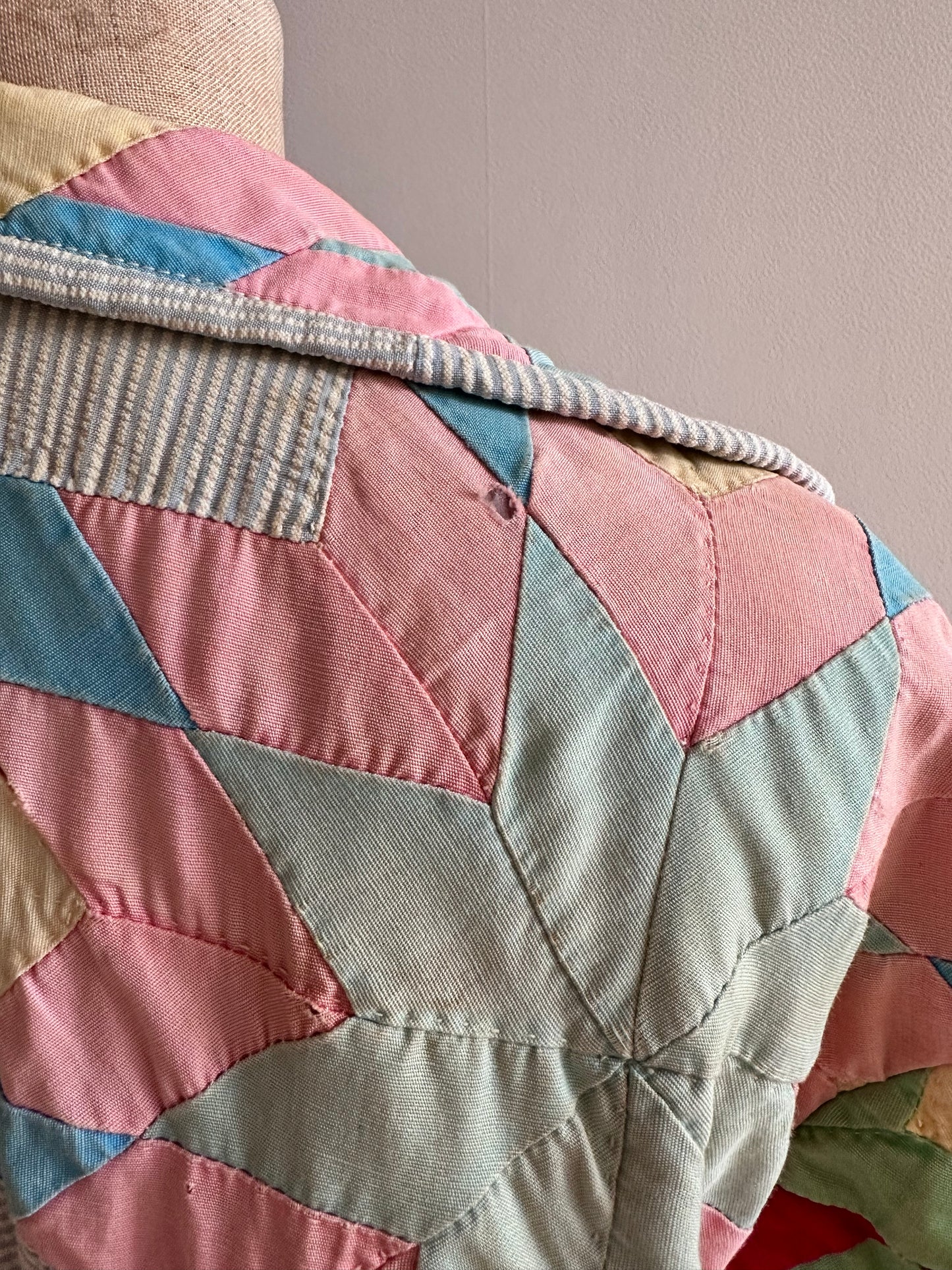 old quilt dress coat