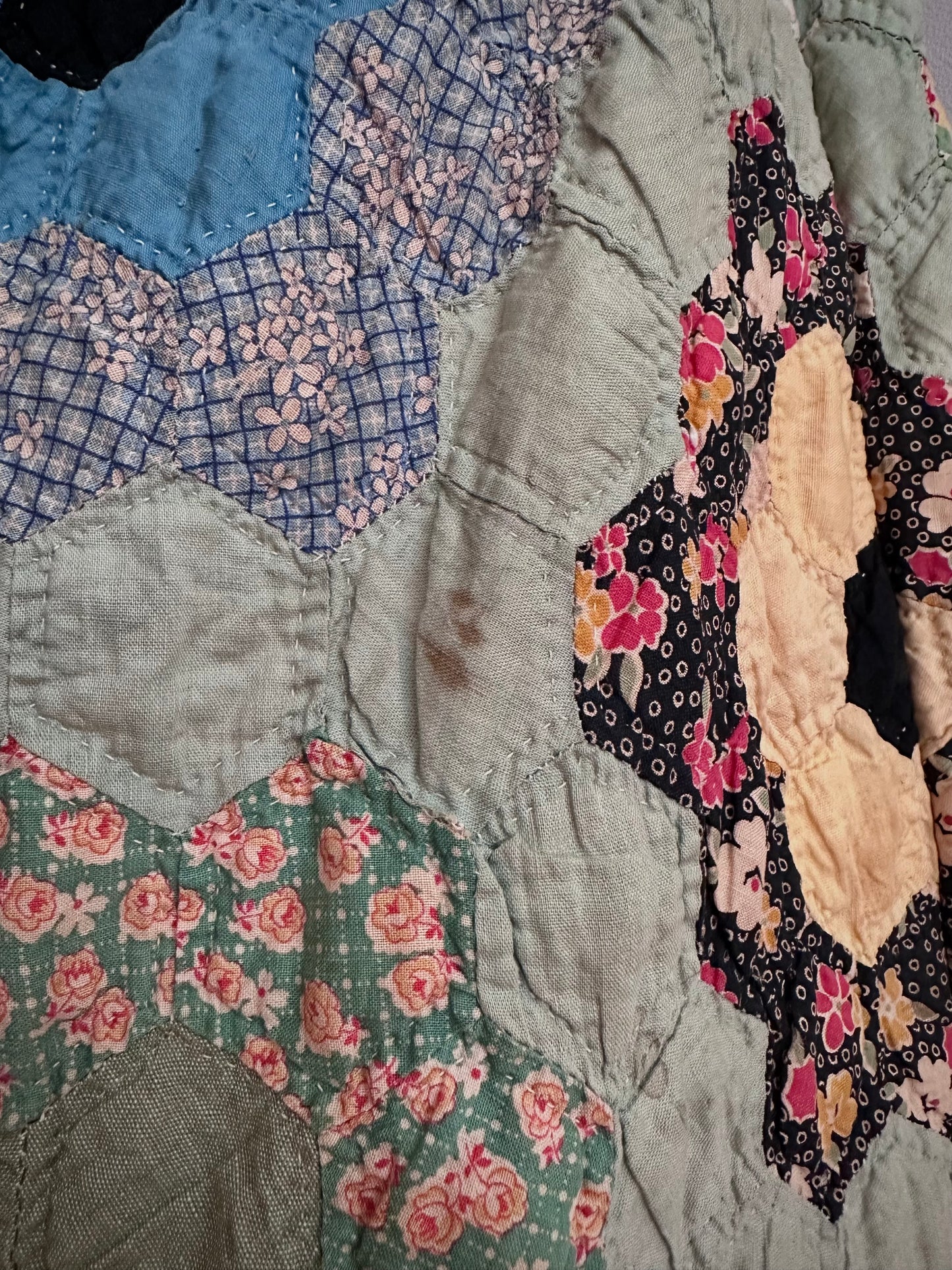 old quilt gather skirt