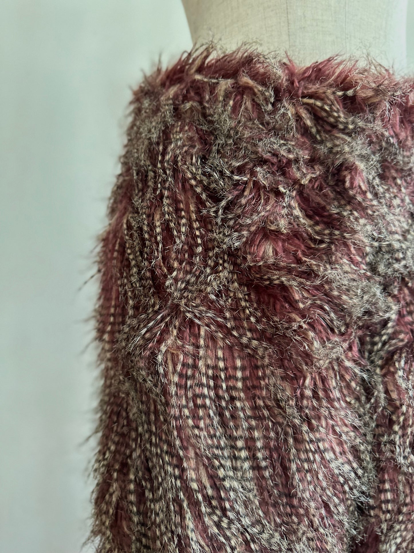 old fur pants / peacock mauve