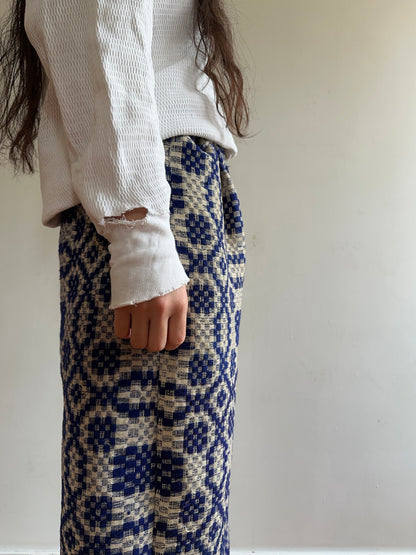 old coverlet wide tuck pants / navy× white