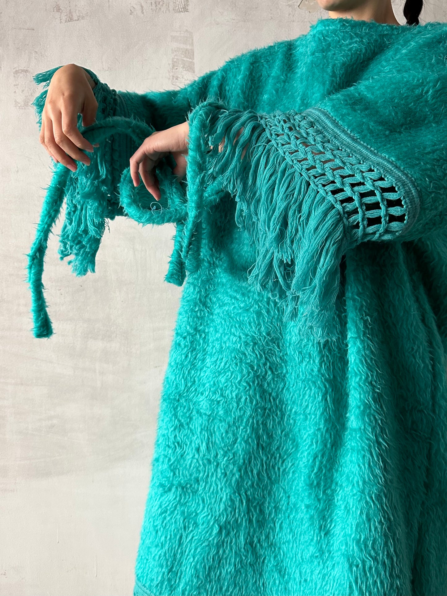 old fur fringe dress