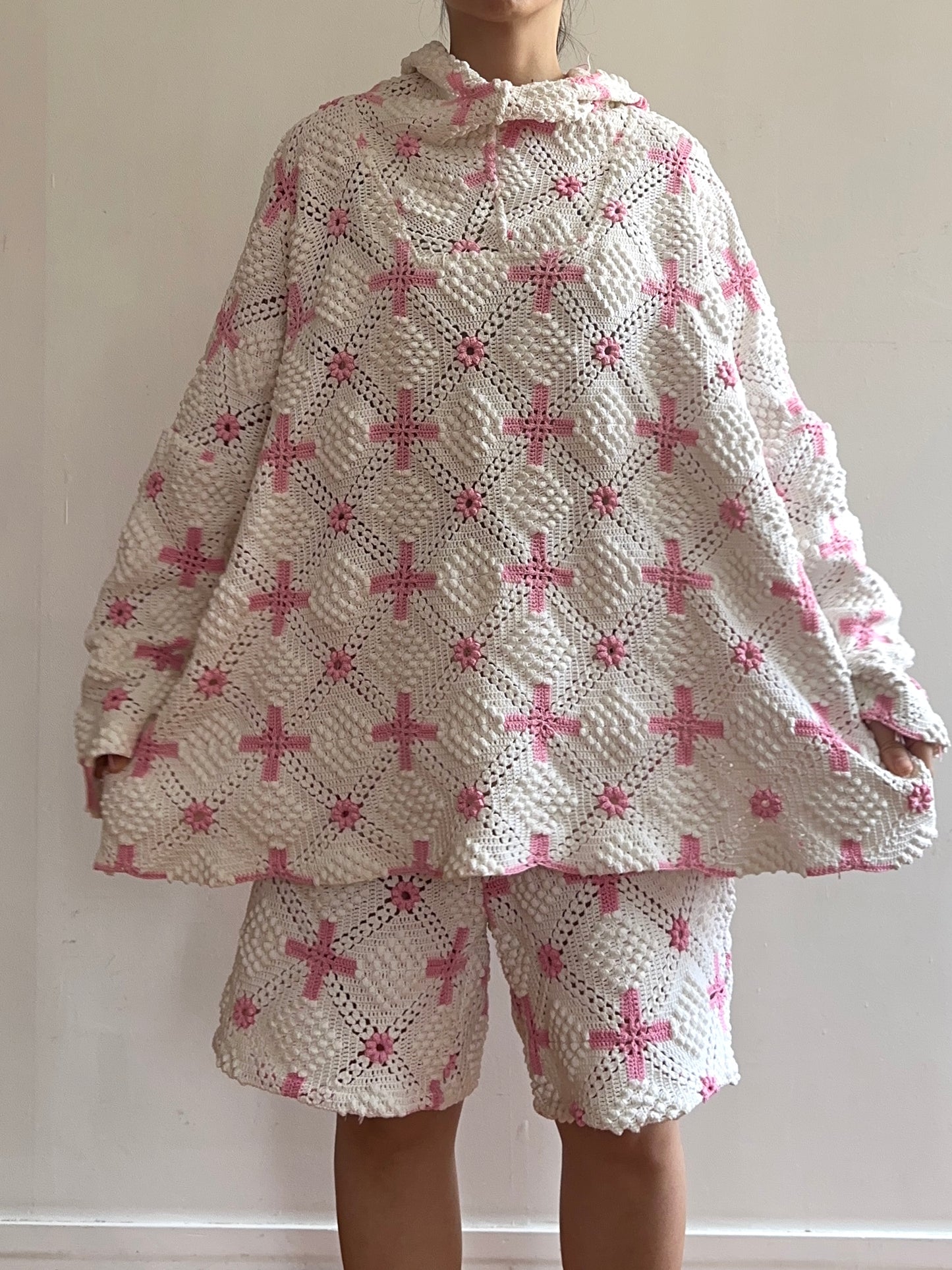 old crochet lace parka