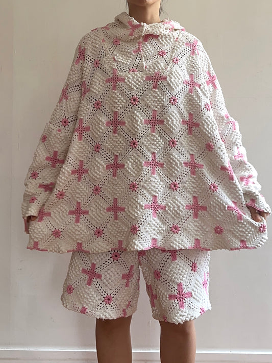 old crochet lace parka