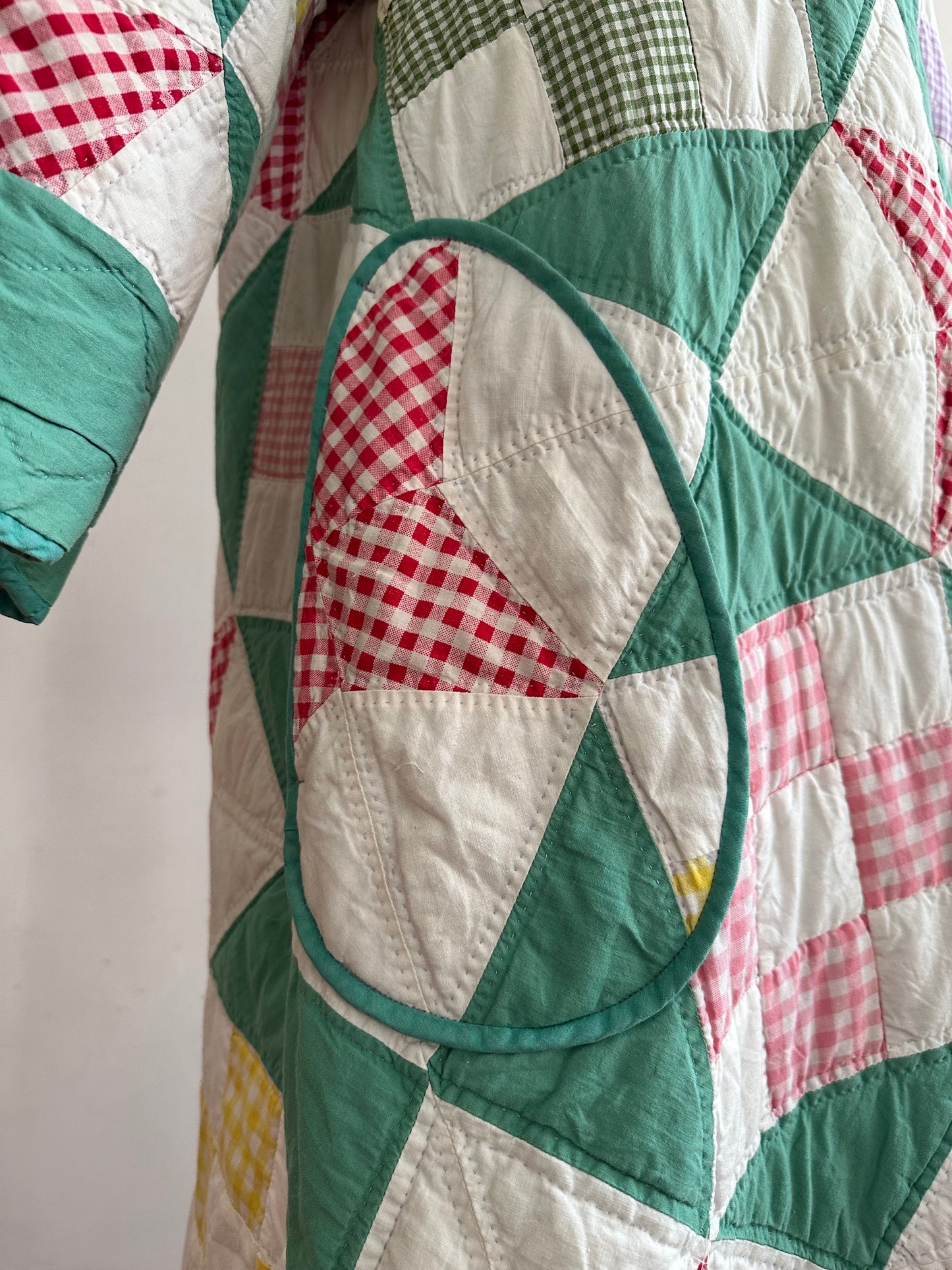 old quilt dress coat