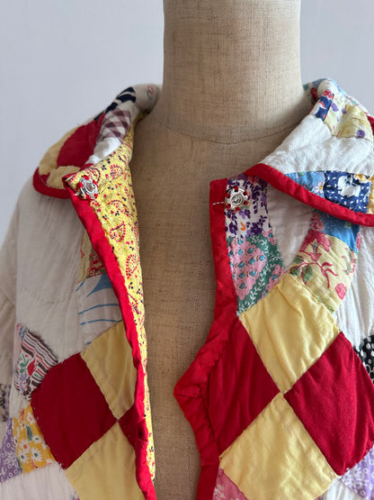 old quilt dress coat