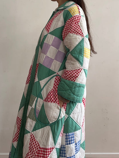 old quilt dress coat