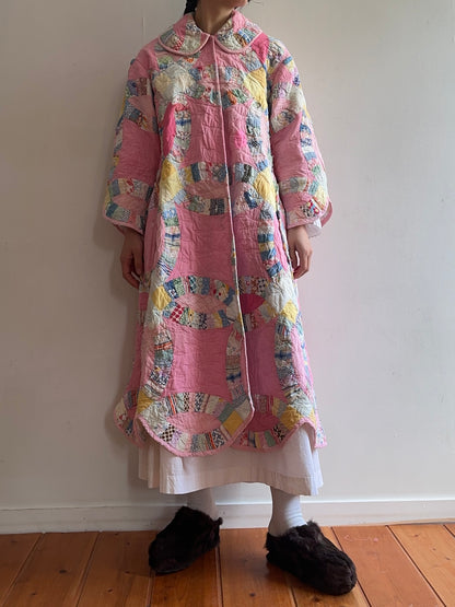 old quilt dress coat