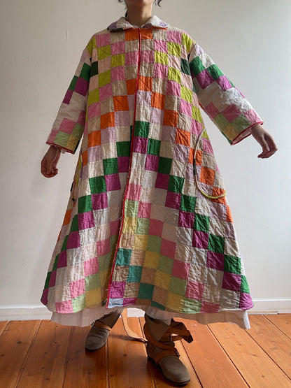 old quilt dress coat