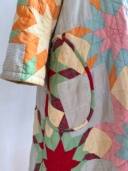 old quilt dress coat