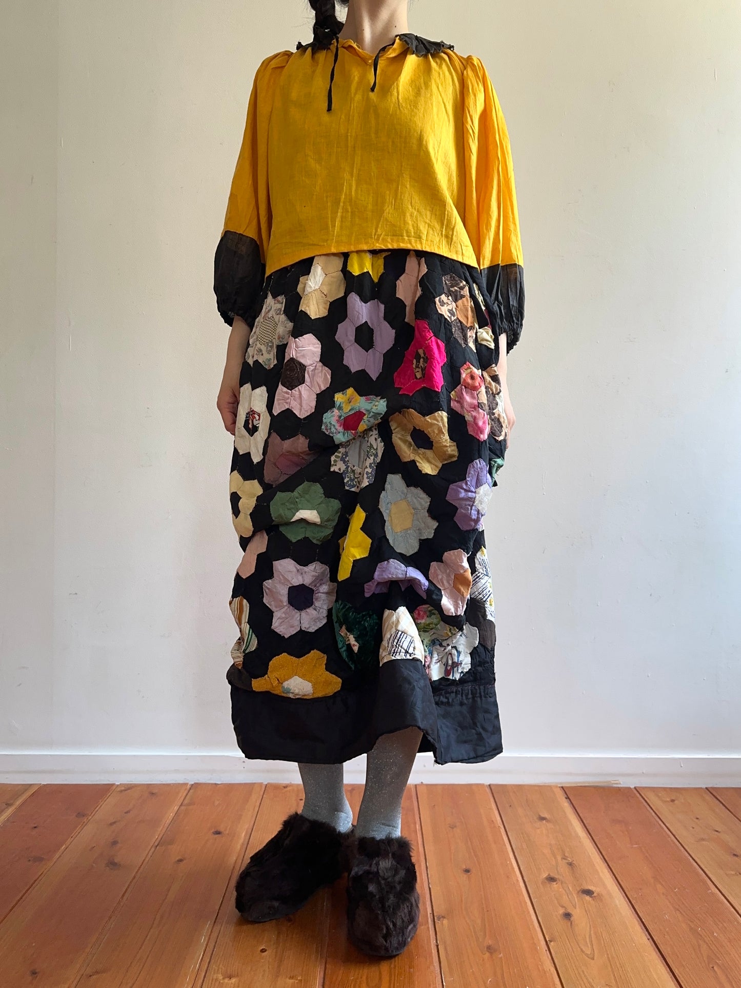 old quilt little change skirt