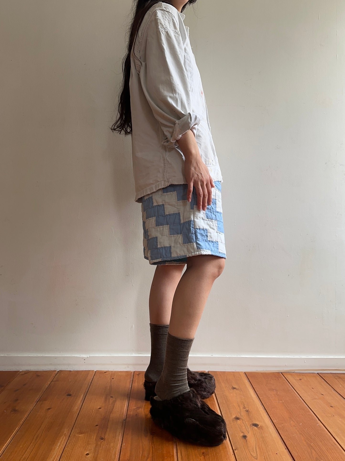 old quilt short pants