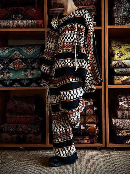 old handwoven textile set-up