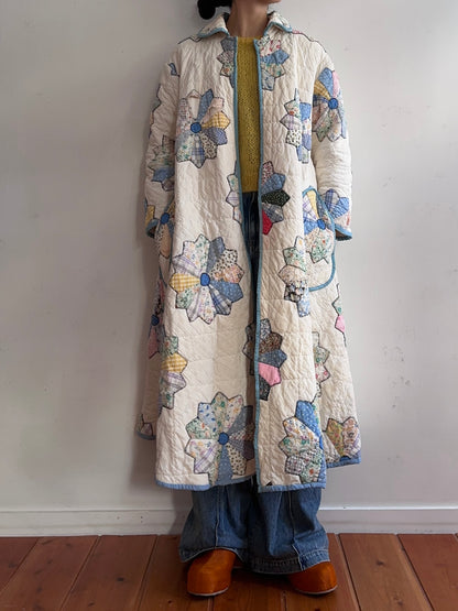 old quilt dress coat
