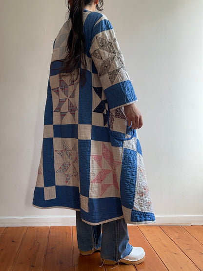old quilt dress coat