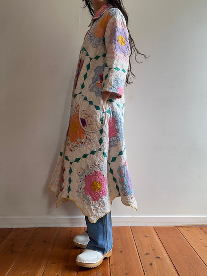 old quilt dress coat
