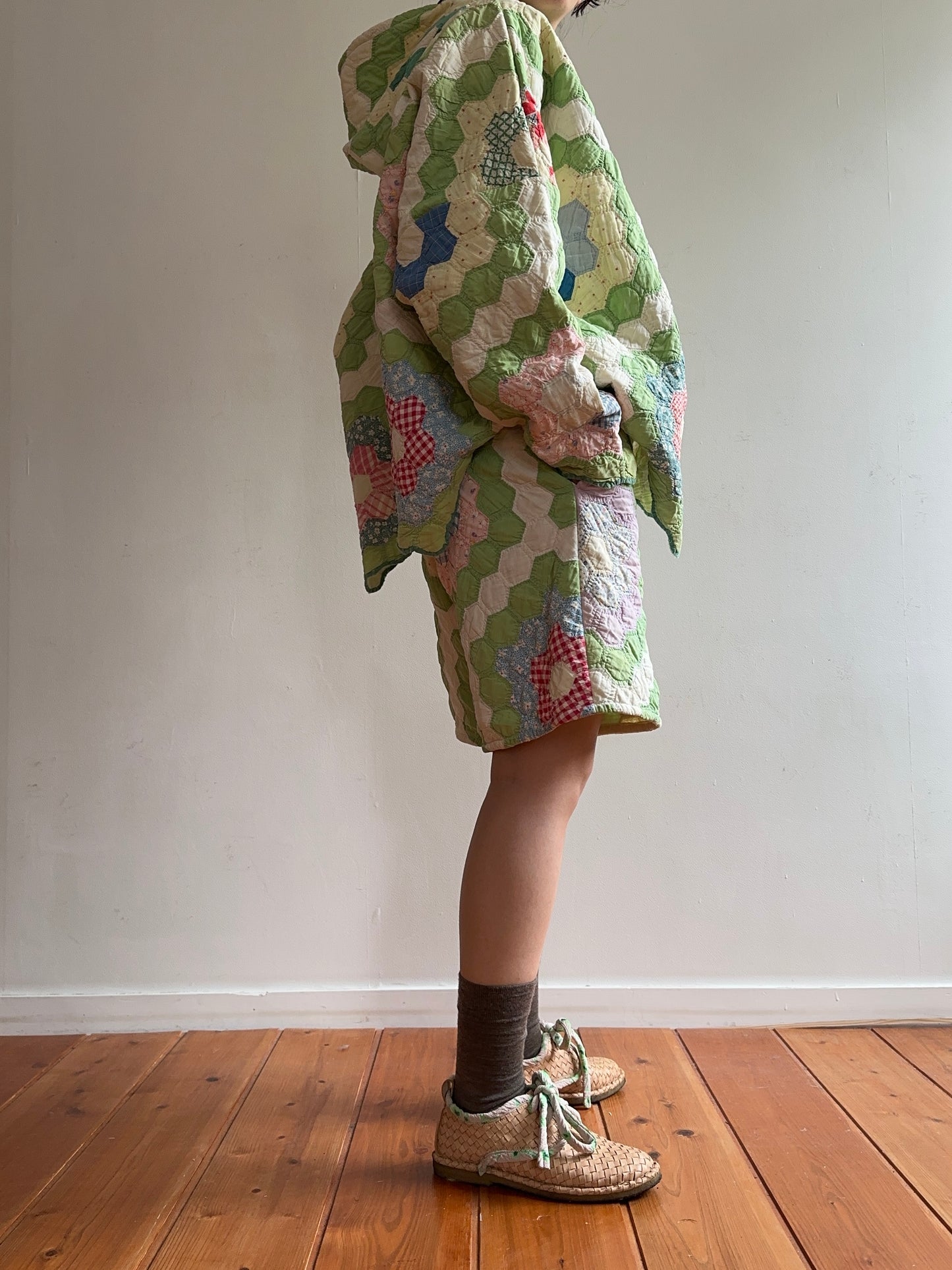 old quilt short pants