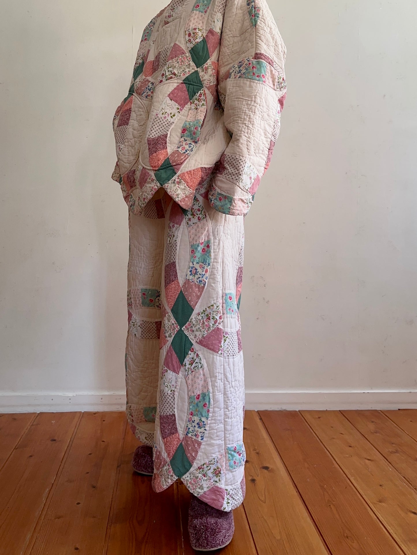 old quilt wide pants