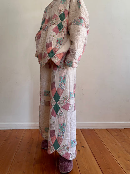 old quilt wide pants