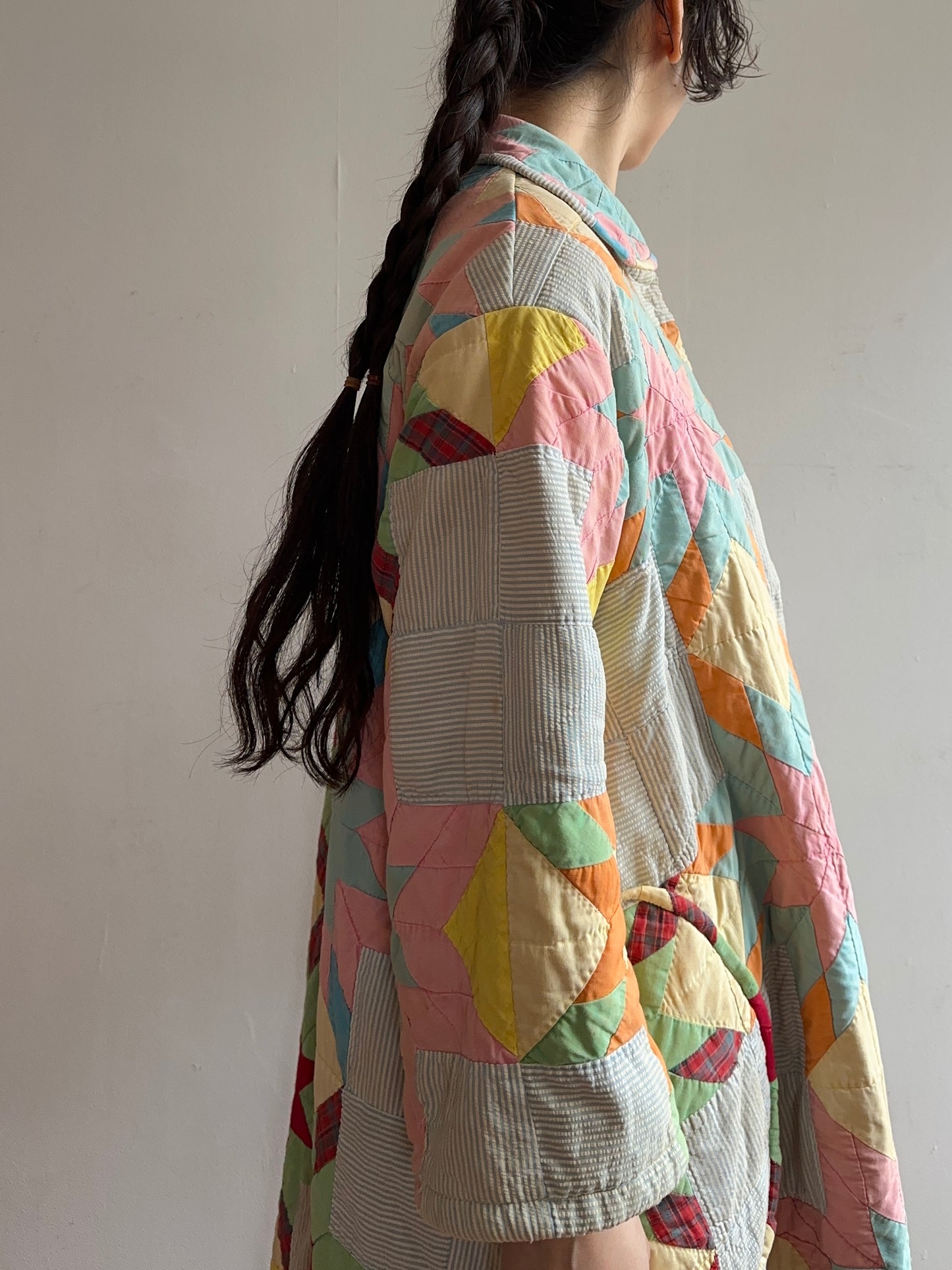 old quilt dress coat