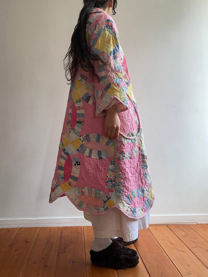 old quilt dress coat