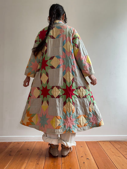 old quilt dress coat
