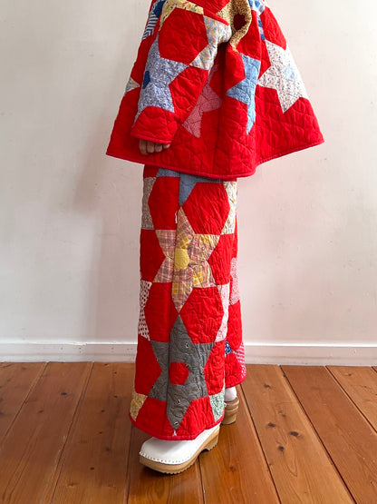 old quilt wide pants