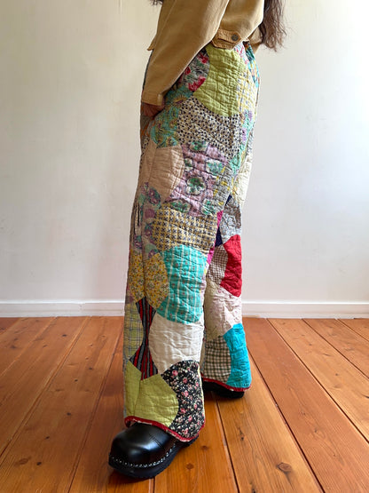 old quilt tuck wide pants