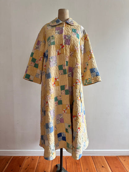 old quilt dress coat