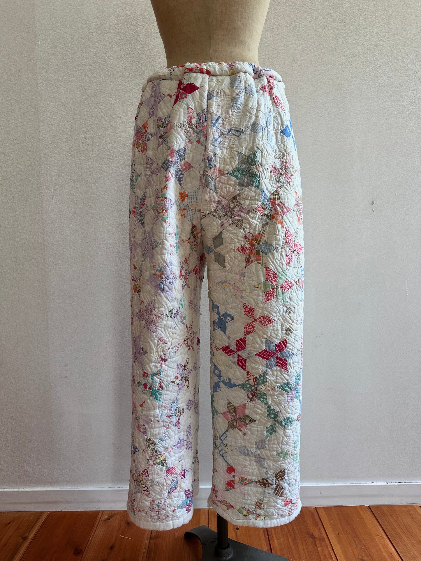 old quilt tuck wide pants