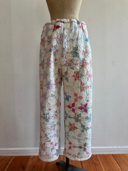 old quilt tuck wide pants