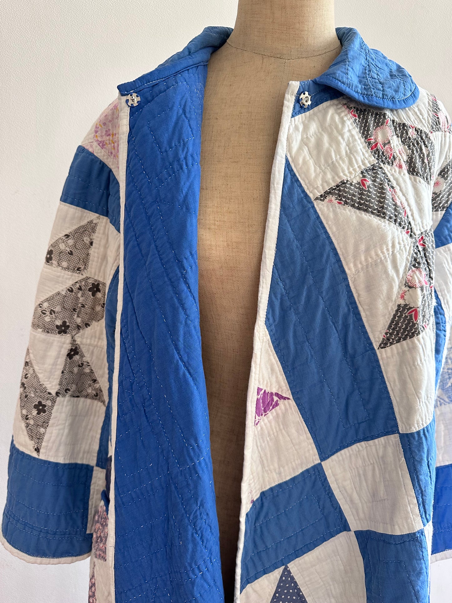 old quilt dress coat