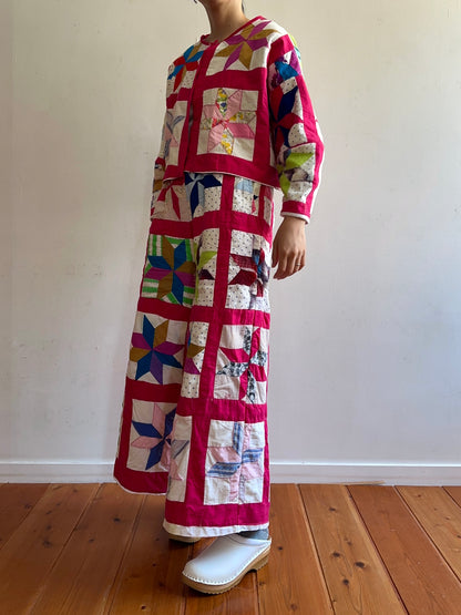 old quilt wide pants