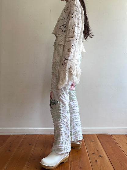 old chenille slim flare pants / muscat