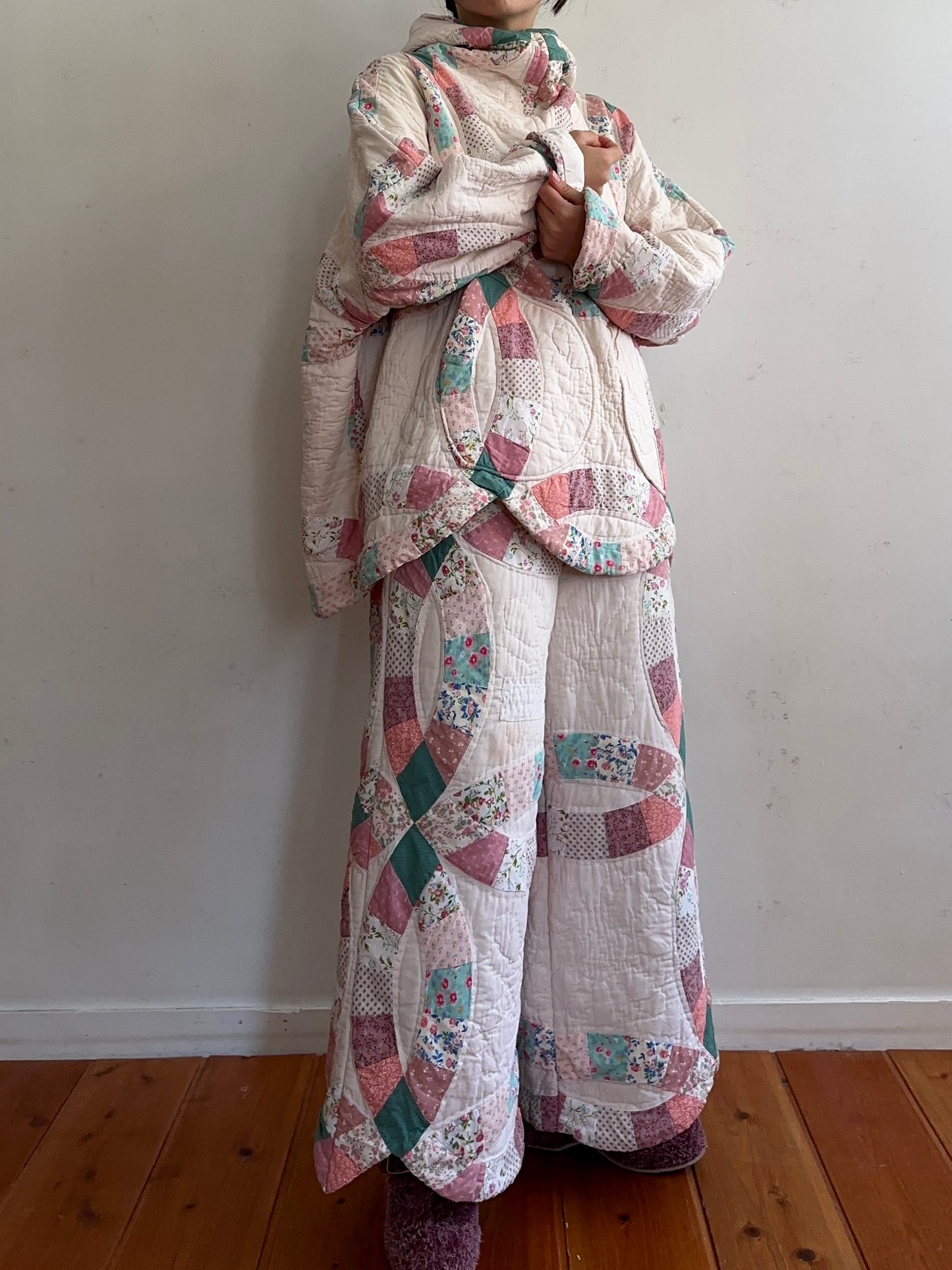 old quilt wide pants