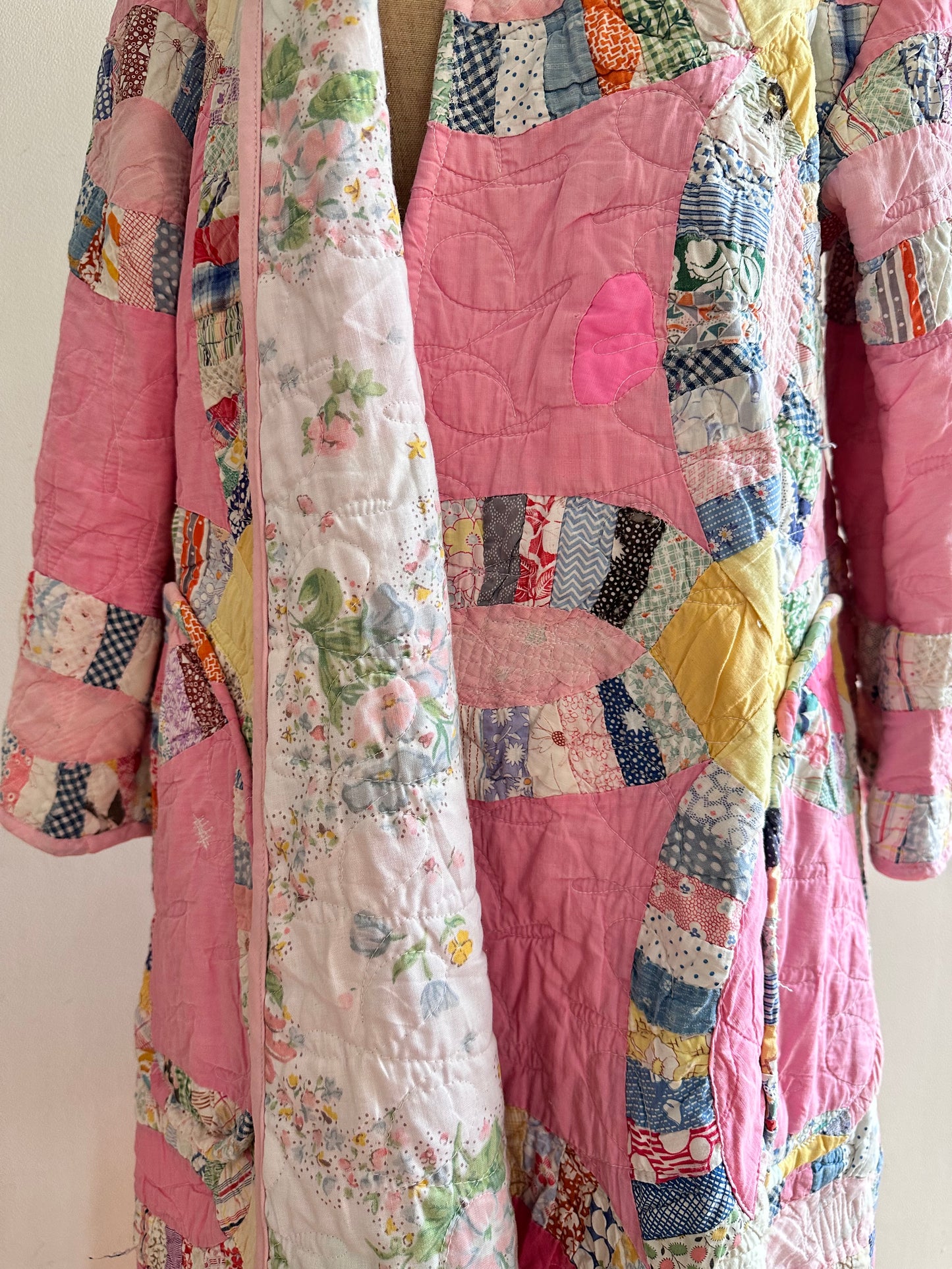 old quilt dress coat