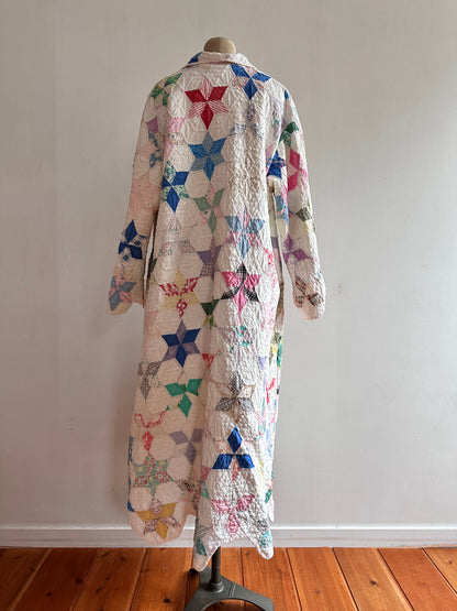 old quilt dress coat
