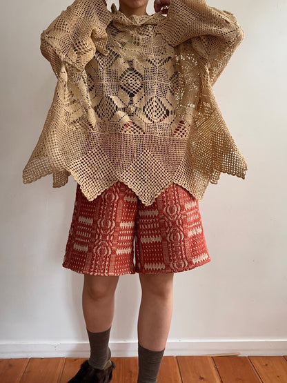 old crochet lace parka