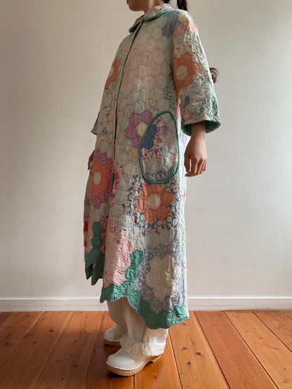 old quilt dress coat