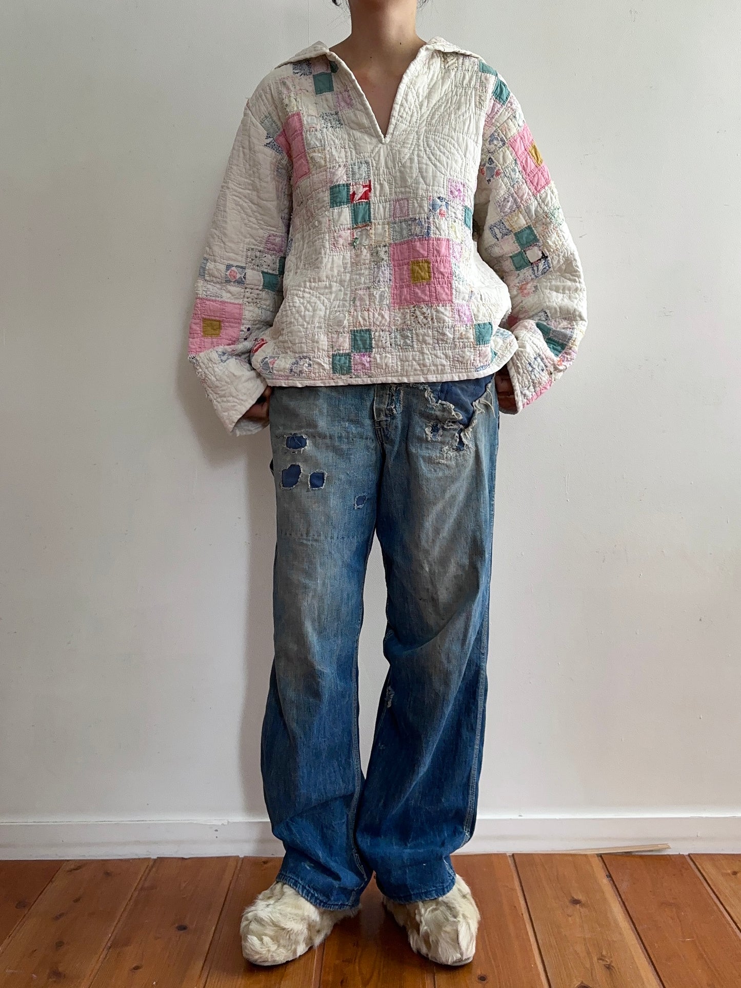 old quilt sailor shirt “boro”