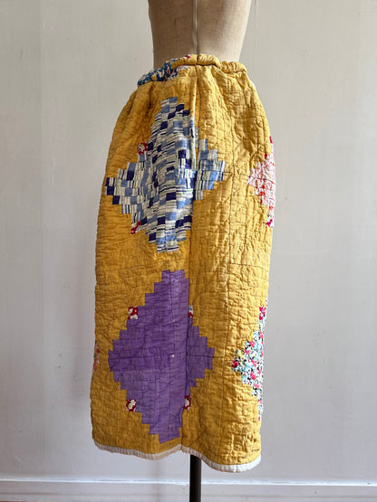 old quilt tuck short pants