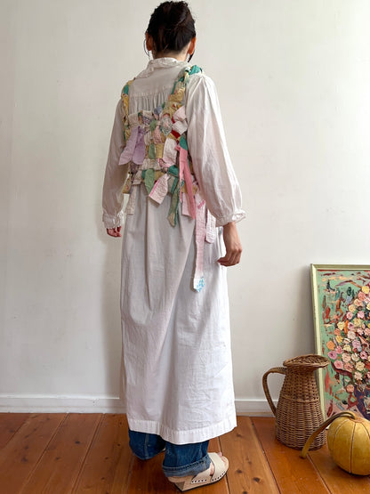 old quilt hand woven bustier /yellow