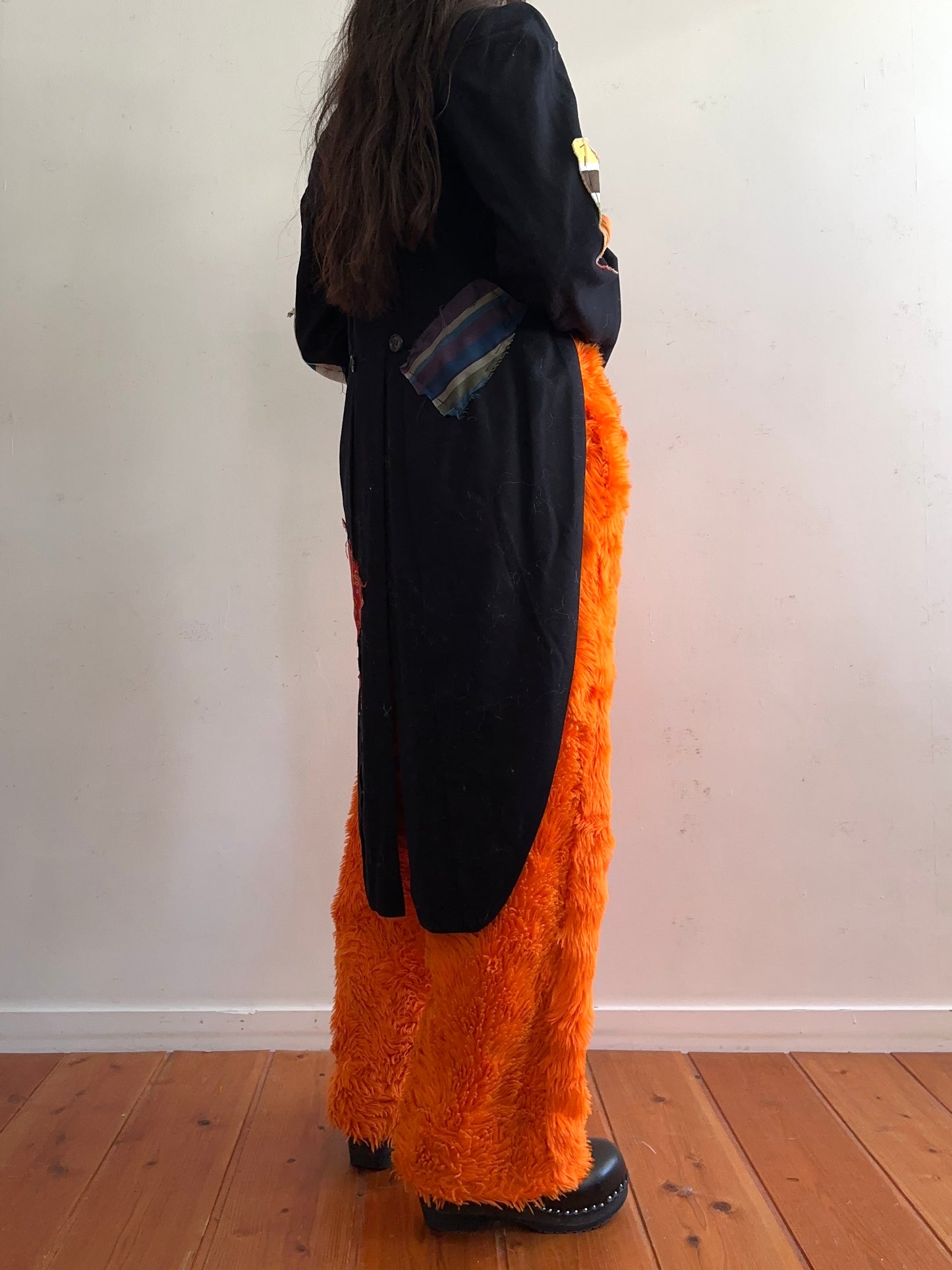 old fur pants /orange