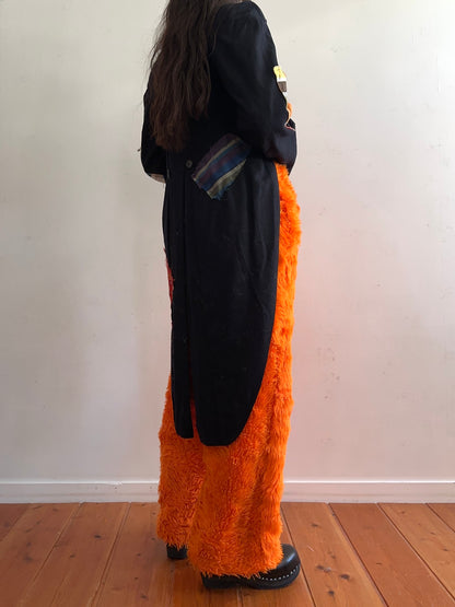 old fur pants /orange