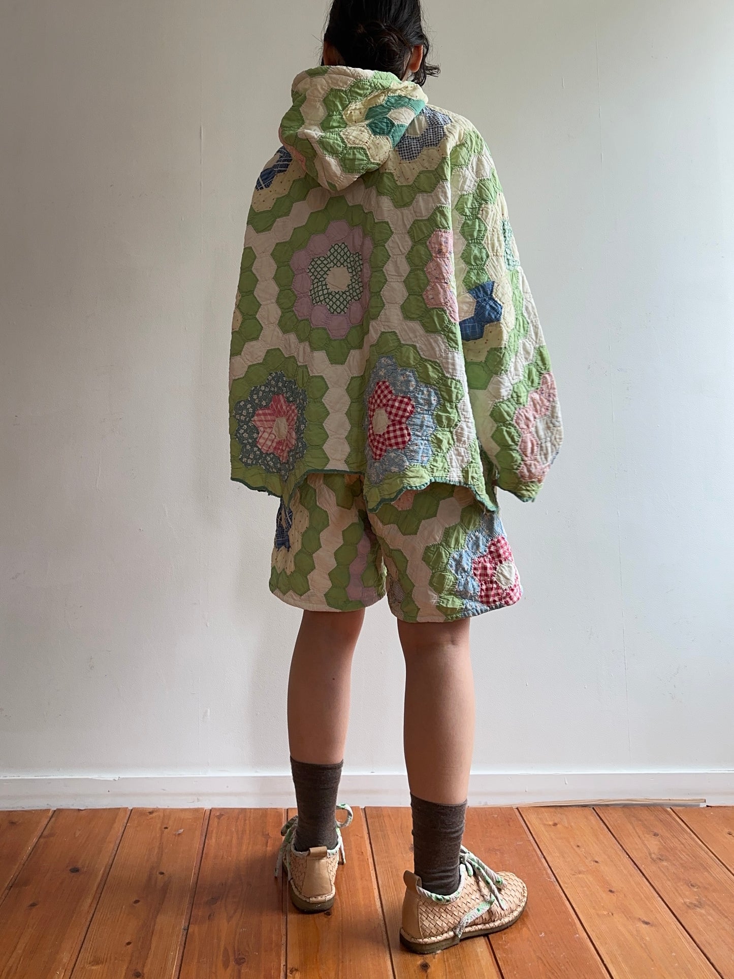 old quilt short pants