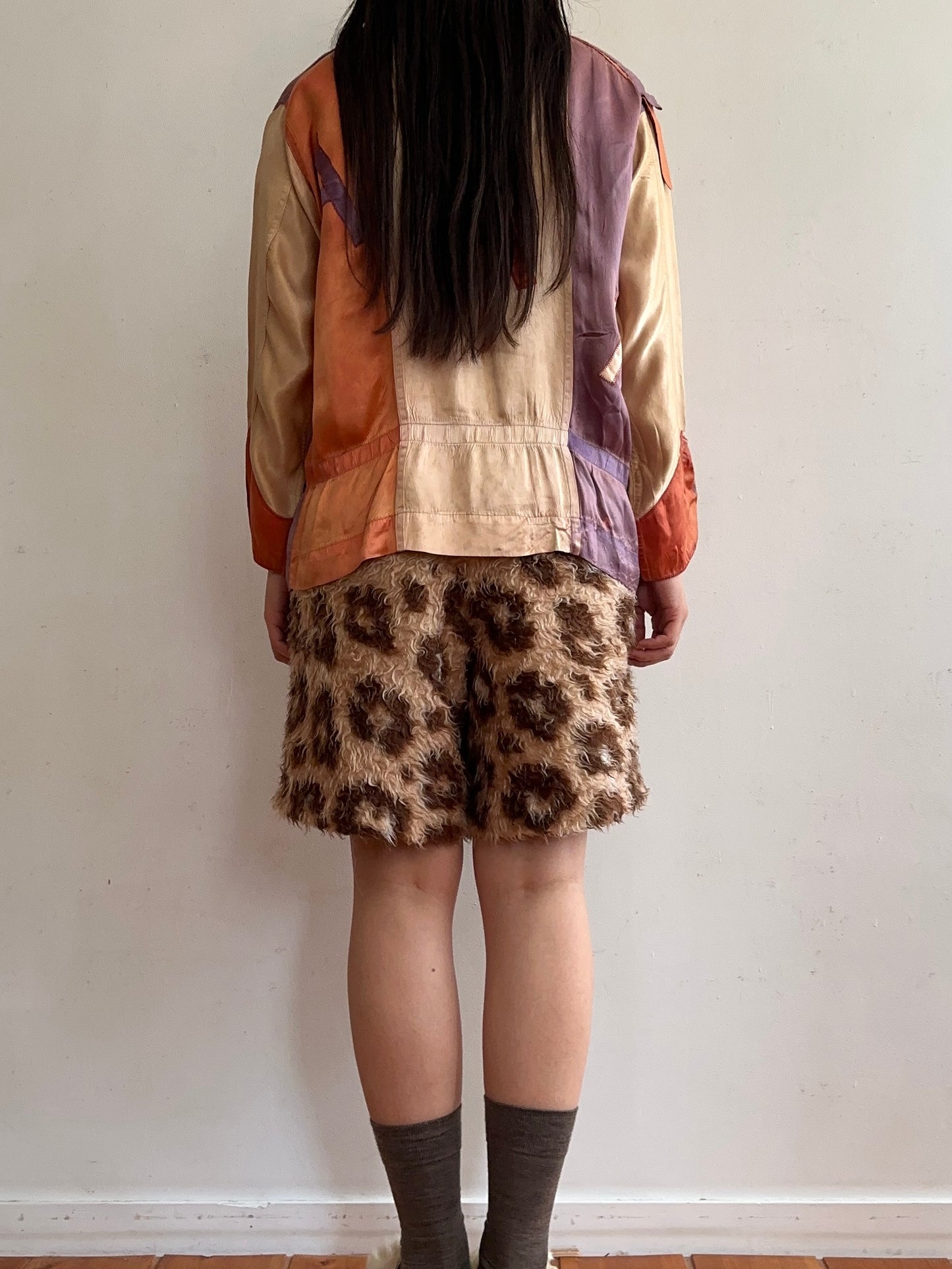 old fur short pants / leopard