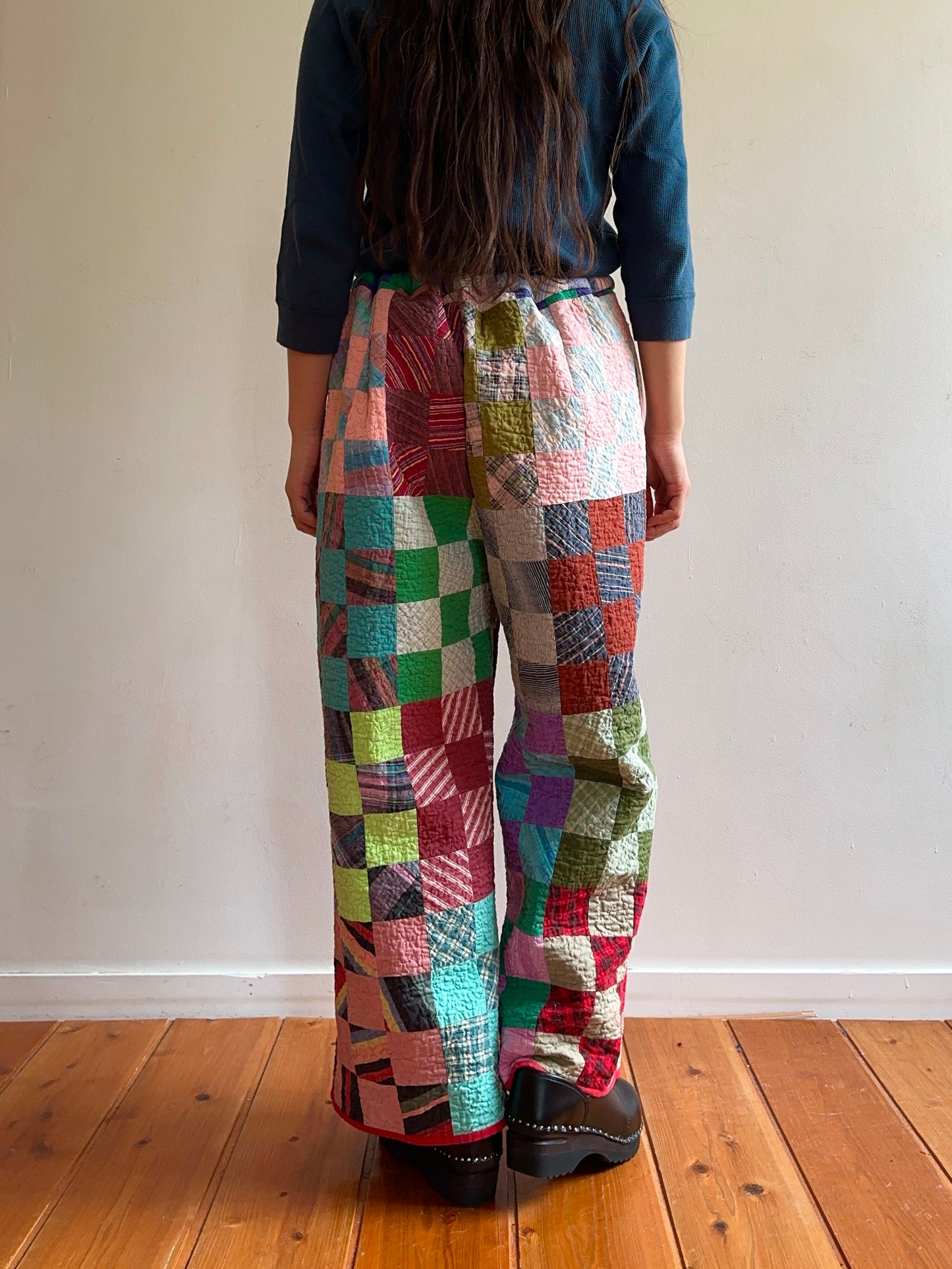 old quilt tuck wide pants